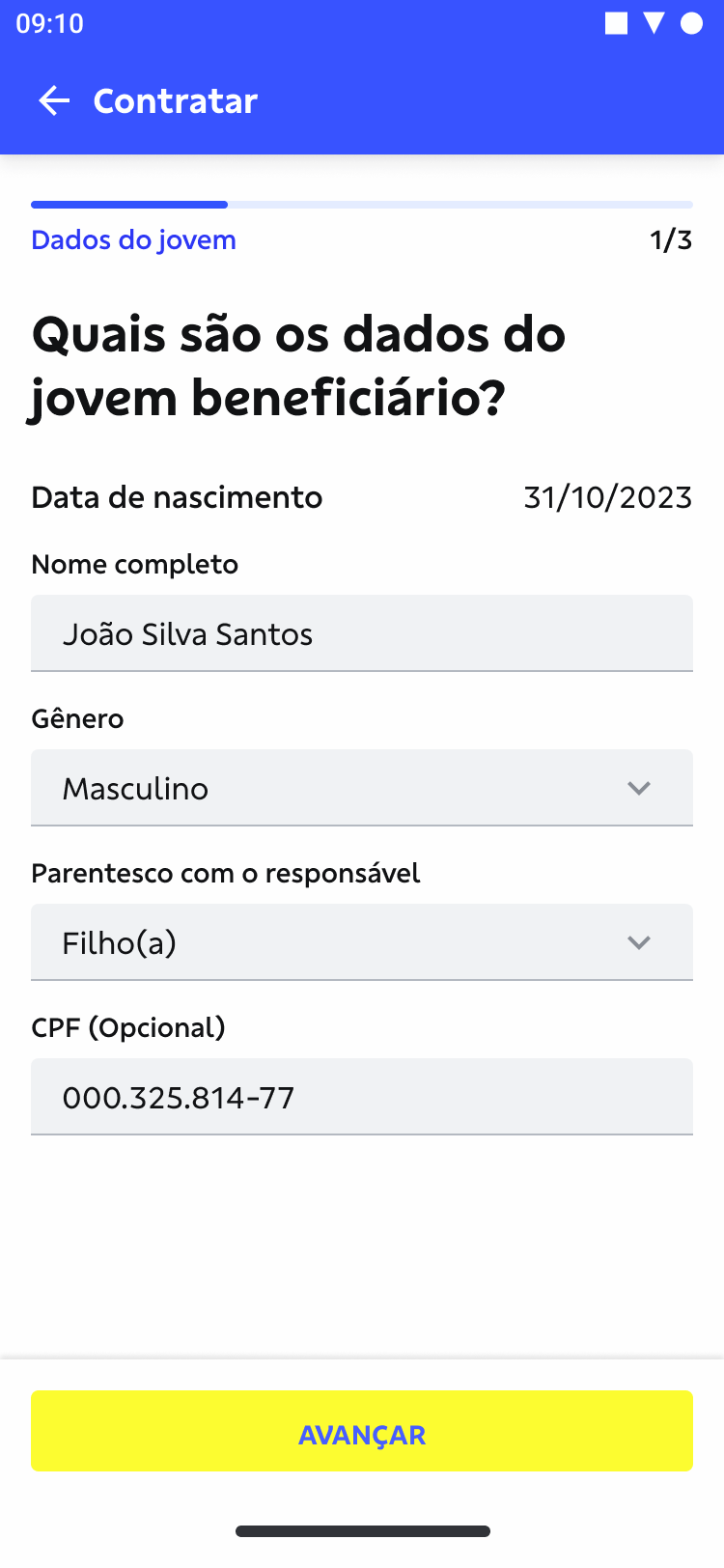 Mobile flow screen sample