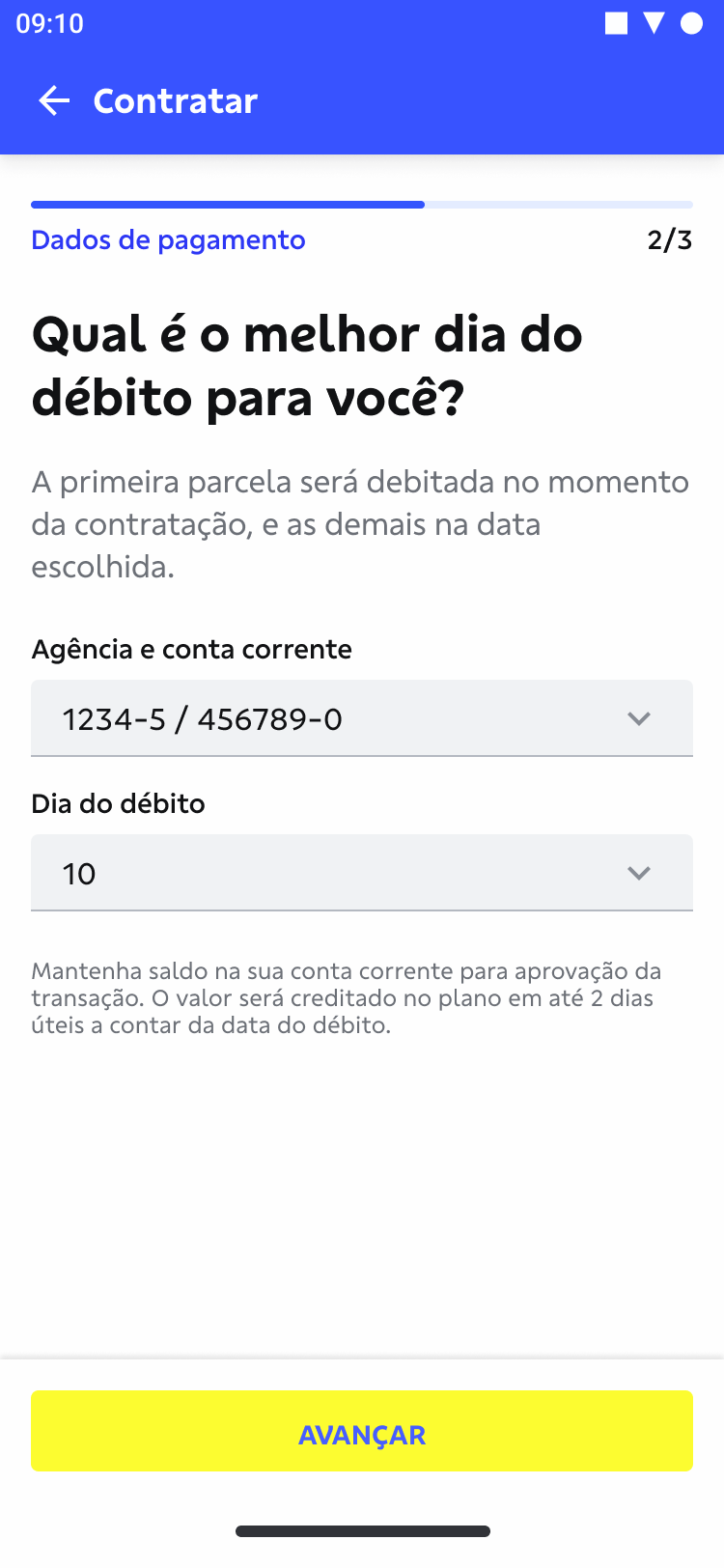 Mobile flow screen sample