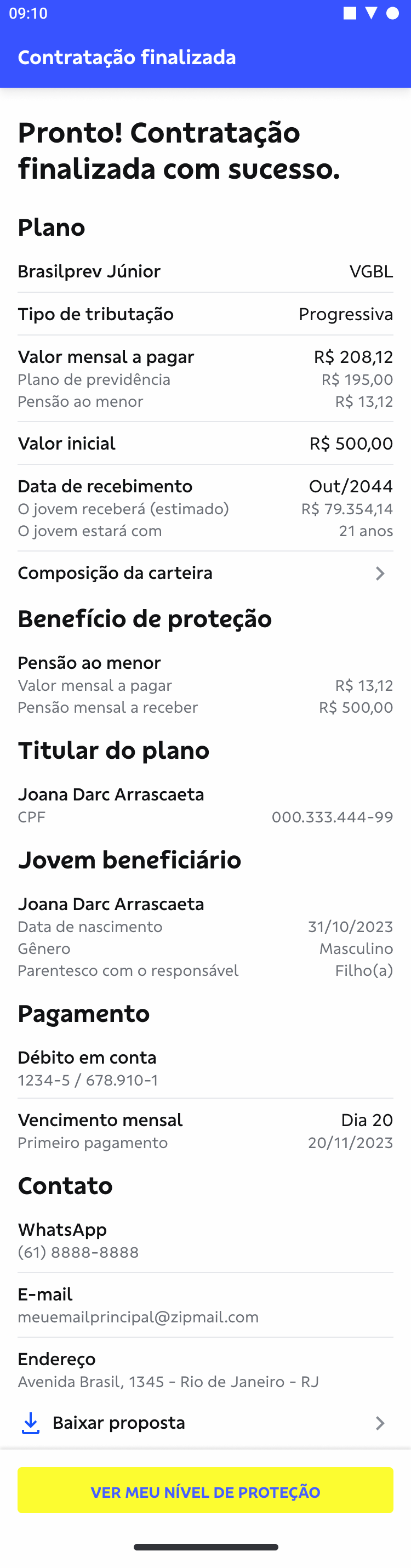 Mobile flow screen sample