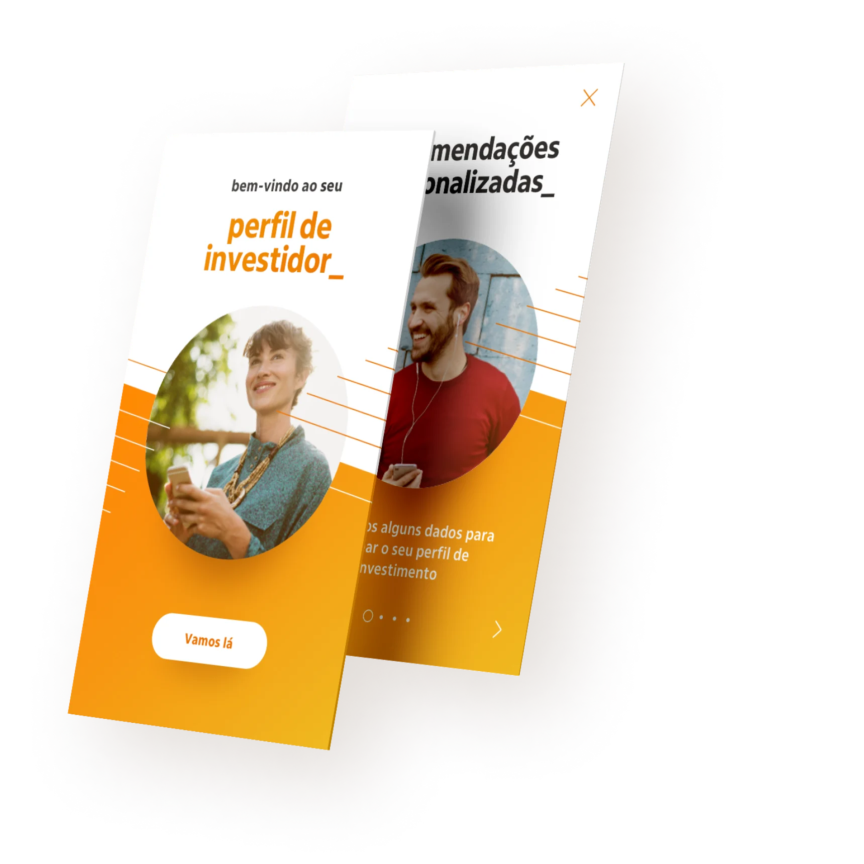 Itaú Project mobile app screens samples