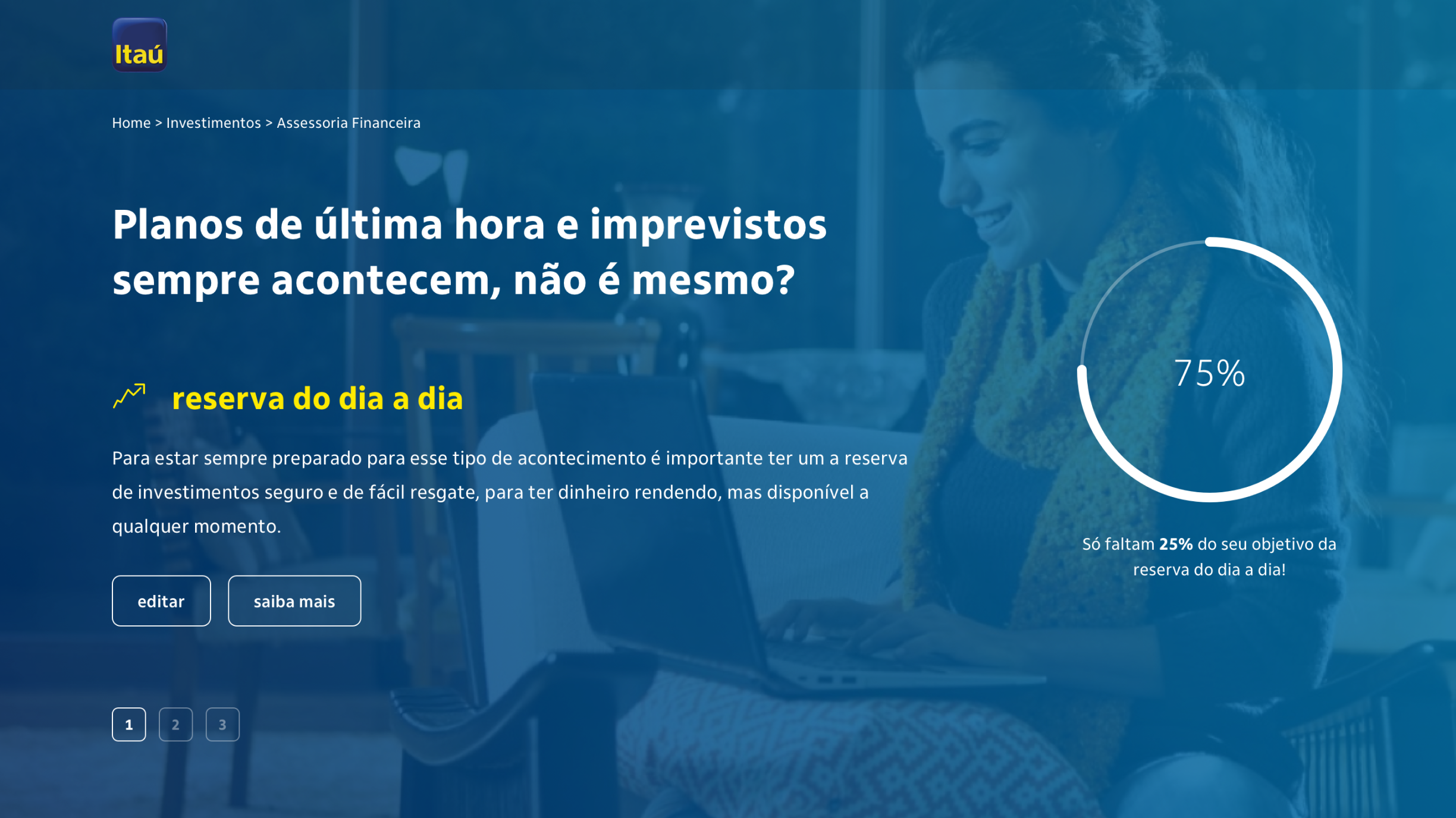 Sample of the design concept of the recommendation section of the web app, explaining investment fundamentals